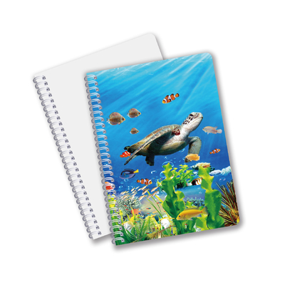 Venta al por mayor de cuadernos de impresión CMYK en forma de espiral 3D con formato PET de tamaño A6 A5 A4 para trabajo de oficina