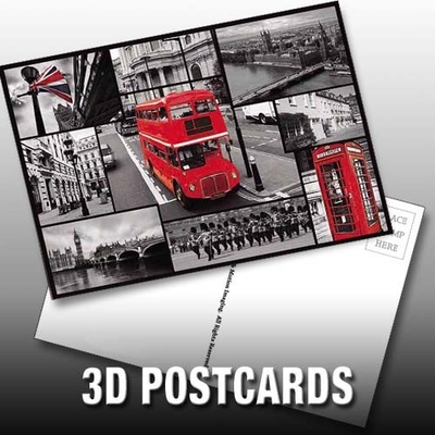 Montañas rusas Parques Lenticular 3D movimiento Tarjeta Souvenir Tarjeta de regalo películas en movimiento 3d