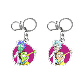 OEM personalizado anime de dibujos animados de oro acrílico llavero imprimir papel plateado transparente estampado en caliente llavero epoxi con diseño