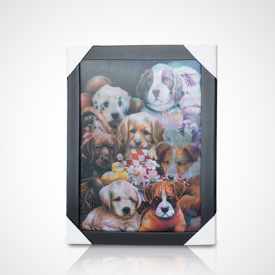 Cartel de pintura lenticular 3D PET 30*40cm 5D cartel lenticular tigres pintura 3D con marco negro para decoración del hogar