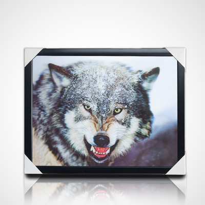 3D pintura lenticular diseños de stock PET 40 * 30cm 5D 3D imagen de caballo lenticular con marco negro
