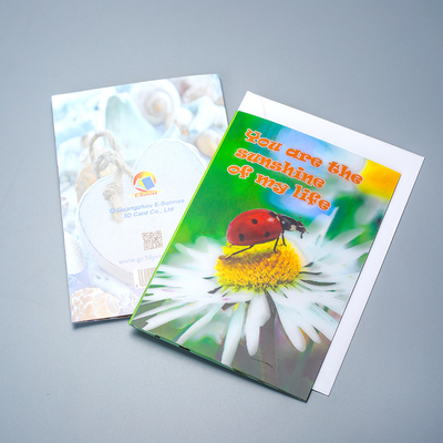 Personalizado 2 Imágenes Flip Gracioso Lenticular 3D Imagen Tarjeta de regalo de felicitación Lenticular 3D Tarjeta