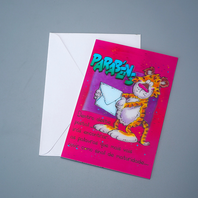 Personalizado 2 Imágenes Flip Gracioso Lenticular 3D Imagen Tarjeta de regalo de felicitación Lenticular 3D Tarjeta
