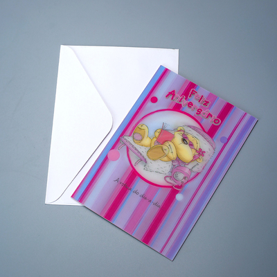 Personalizado 2 Imágenes Flip Gracioso Lenticular 3D Imagen Tarjeta de regalo de felicitación Lenticular 3D Tarjeta