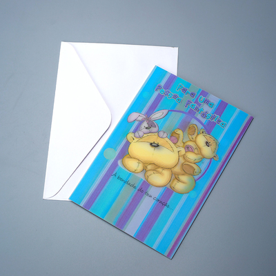 Impresión 3D de nuevo estilo Lenticular Hoja lenticular Tarjeta de felicitación lenticular