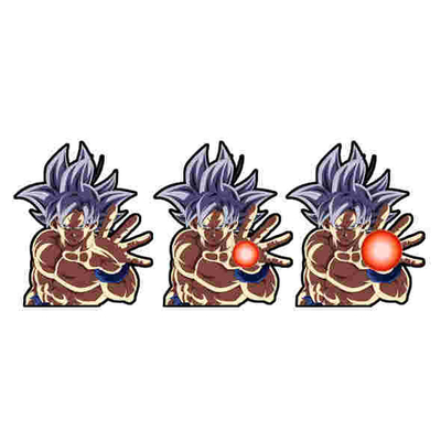 Pegatinas de dibujos animados impermeables DBZ Vegeta Cambiando las flechas pegatinas de anime Lenticular pegatinas de automóviles de animación