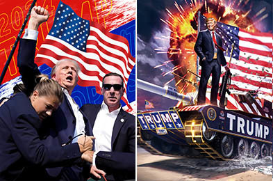 Imagen del Presidente personalizada Impresión 3D Lenticular Impresión 3D Poster de efecto Flip
