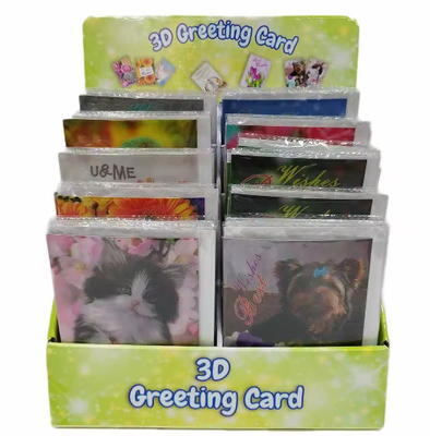 Tarjeta de cumpleaños de Navidad en 3D con sobre Tarjeta postal lenticular