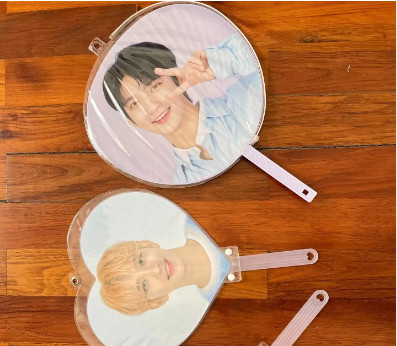 Fan de evento KPop personalizado para regalo Fan de plástico PET transparente 3D personalizado