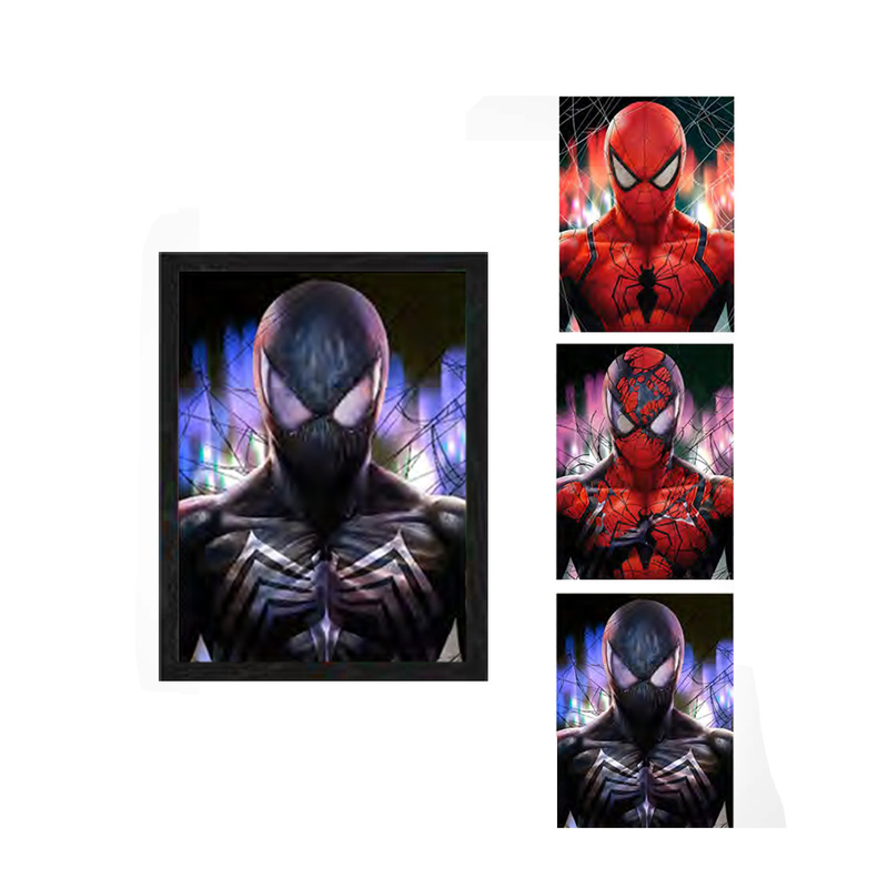 Anime Lenticular Marvel Posters 2 Personajes cambiando imágenes Manga 3D Flip Poster Decoración de pared