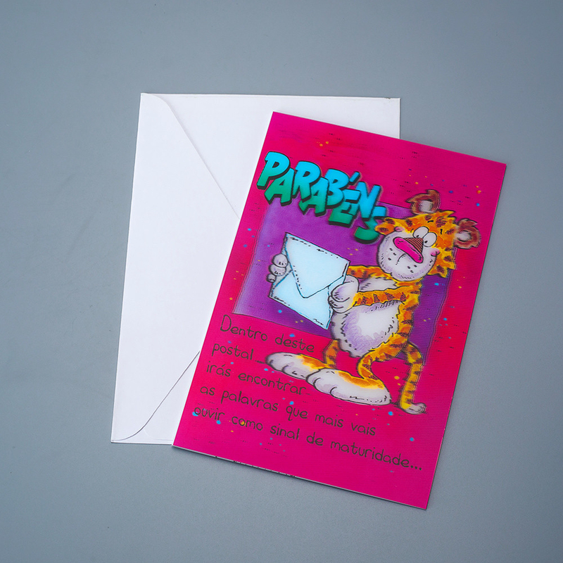 Personalizado 2 Imágenes Flip Gracioso Lenticular 3D Imagen Tarjeta de regalo de felicitación Lenticular 3D Tarjeta