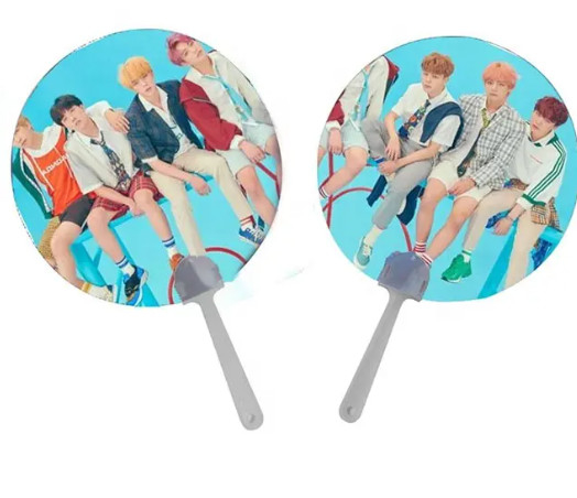Animación 3D Lenticular personalizada Corea KPOP Idol Flip 3d Ventilador de mano de tela transparente Ventilador de mano para regalos