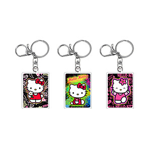 OEM personalizado anime de dibujos animados de oro acrílico llavero imprimir papel plateado transparente estampado en caliente llavero epoxi con diseño
