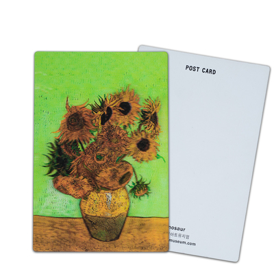Los girasoles de Van Gogh Tarjetas postales lenticulares 3D para la galería de arte del museo