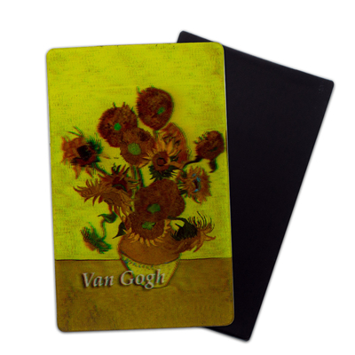 Magnetos 3D de girasol de Van Gogh para el Museo de Arte Galería de imán de nevera personalizado